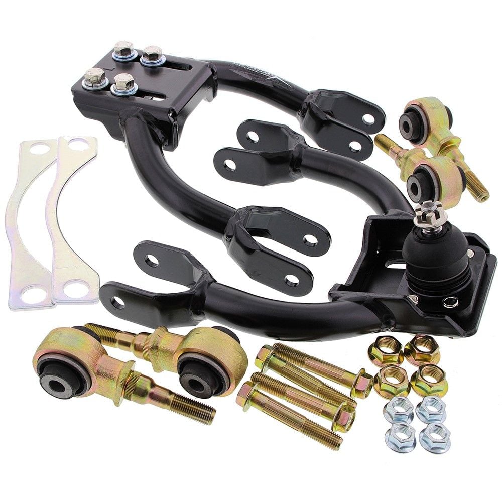 Bracci superiori anteriori neri regolabili campanatura Hardrace Honda Civic, CR-X del Sol e Integra – 2 pezzi – foto 1