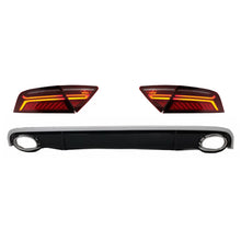 Carica l'immagine nel visualizzatore di Gallery, Paraurti aria diffusore &amp; Terminali di scarico con LED fanali posteriori per Audi A7 4G (2010-2014) RS7 design
