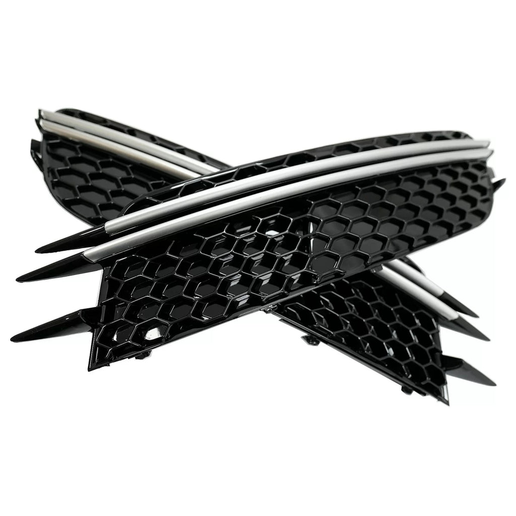 Paraurti laterale griglie coperture per Audi A6 C7 4G (2012-2015) RS design nero con spazzolato alluminio inserti