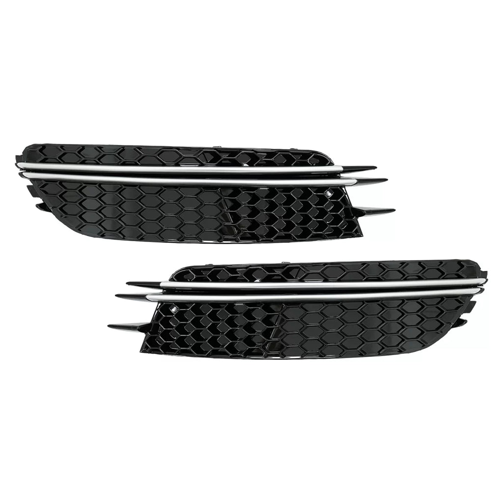 Paraurti laterale griglie coperture per Audi A6 C7 4G (2012-2015) RS design nero con spazzolato alluminio inserti