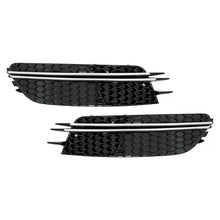 Carica l'immagine nel visualizzatore di Gallery, Paraurti laterale griglie coperture per Audi A6 C7 4G (2012-2015) RS design nero con spazzolato alluminio inserti