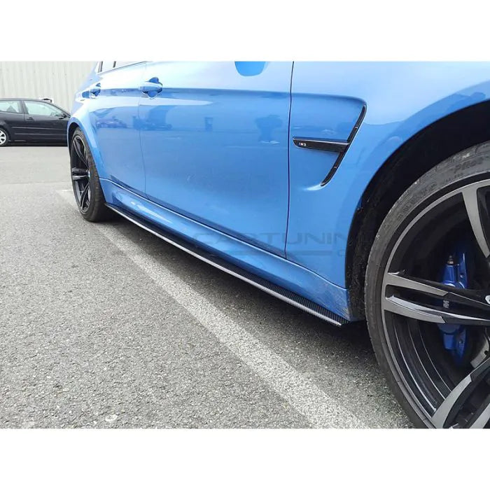 CarbonWorks Minigonne laterali P Style in carbonio forgiato per BMW M3 F80 2014-2018 e M4 F82/F83 2014-2022 - foto 5