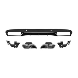 Diffusore stile C63 con cromato terminali per standard Paraurti posteriore per Mercedes Classe C W205 berlina, S205