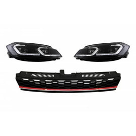 Centrale senza logo griglia con RHD LED fari anteriori sequenziale dinamico Indicatori di direzione per VW Golf 7.5 VII