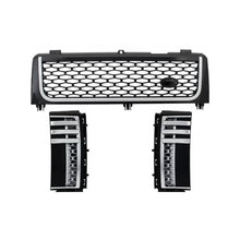 Griglia centrale e laterale bocchette gruppo per Land Range Rover Vogue III L322 (2002-2005) Nero lucido &amp; argento