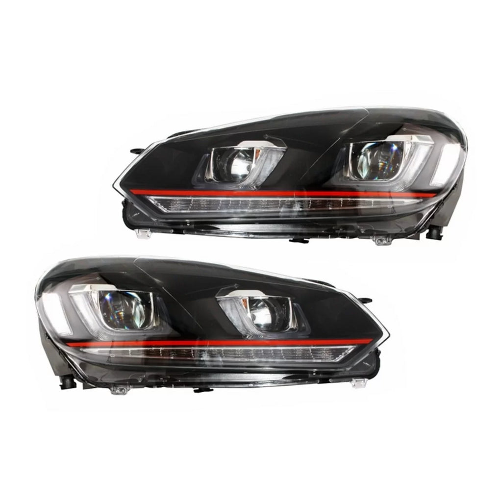 Griglia centrale per VW Golf 6 VI (2008-2012) con fari anteriori LED DRL U-design e fanali posteriori Full LED