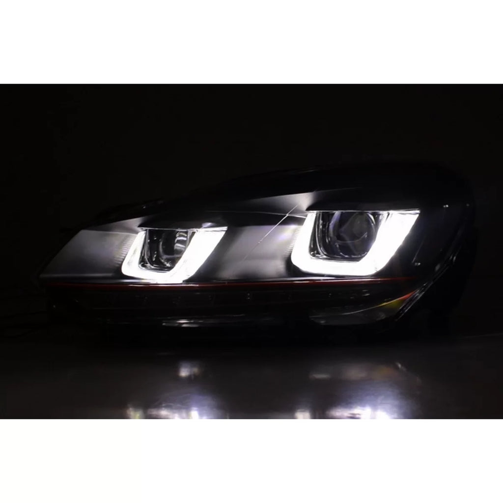 Griglia centrale per VW Golf 6 VI (2008-2012) con fari anteriori LED DRL U-design e fanali posteriori Full LED