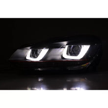 Carica l'immagine nel visualizzatore di Gallery, Griglia centrale per VW Golf 6 VI (2008-2012) con fari anteriori LED DRL U-design e fanali posteriori Full LED