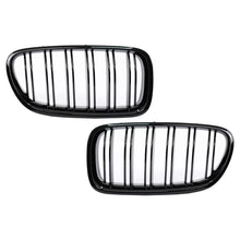Carica l'immagine nel visualizzatore di Gallery, Griglie centrali per BMW Serie 5 F10 F11 (2010-2017) Doppia lamella M design nere lucide