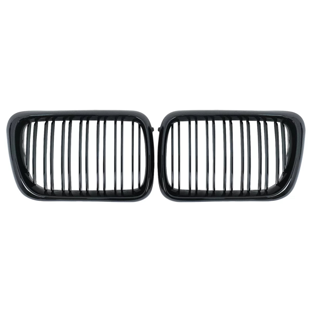 Griglie anteriori a doppio rene per BMW Serie 3 E36 LCI (11.1996-1999) Doppia lamella nere lucide