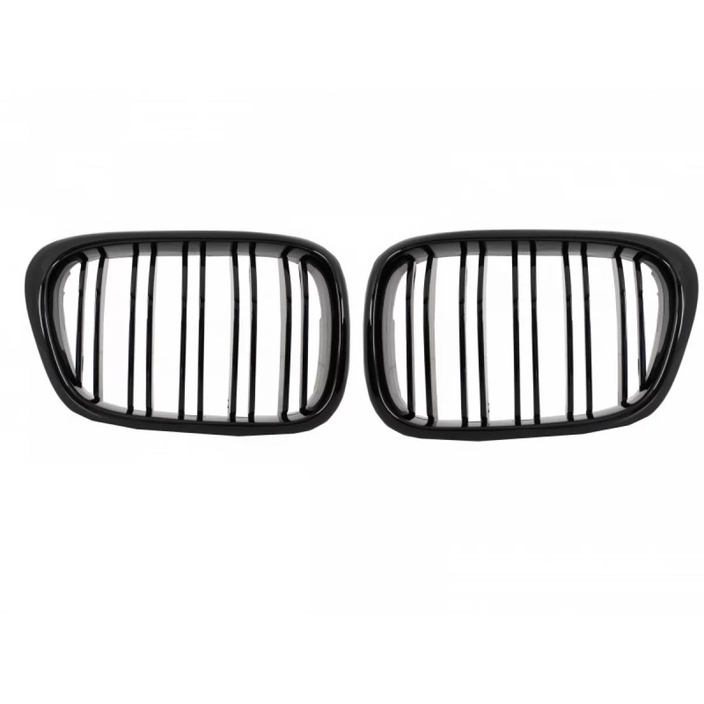 Griglie anteriori a doppio rene per BMW Serie 5 E39 (1997-2003) Doppia lamella M design nere lucide