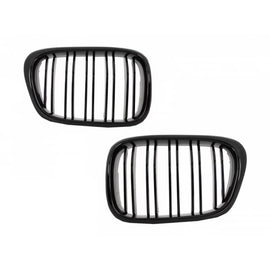 Griglie anteriori a doppio rene per BMW Serie 5 E39 (1997-2003) Doppia lamella M design nere lucide