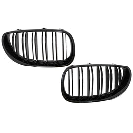 Griglie anteriori a doppio rene per BMW Serie 5 E60 E61 (2003-2010) Doppia lamella nere lucide