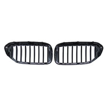 Carica l'immagine nel visualizzatore di Gallery, Griglie anteriori a doppio rene per BMW Serie 5 G30 G31 berlina Touring (2017-2019) nere lucide