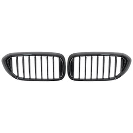 Griglie anteriori a doppio rene per BMW Serie 5 G30 G31 berlina Touring (2017-2020) nere lucide