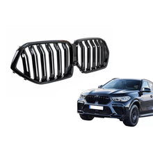 Carica l'immagine nel visualizzatore di Gallery, Griglie anteriori a doppio rene per BMW X6 G06 (2019-) Doppia lamella M design nere lucide