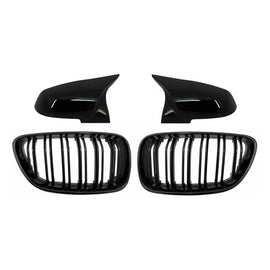 Griglie anteriori a doppio rene Doppia lamella con Calotte specchietti per BMW Serie 2 F22 F23 (2014 e successivi) M