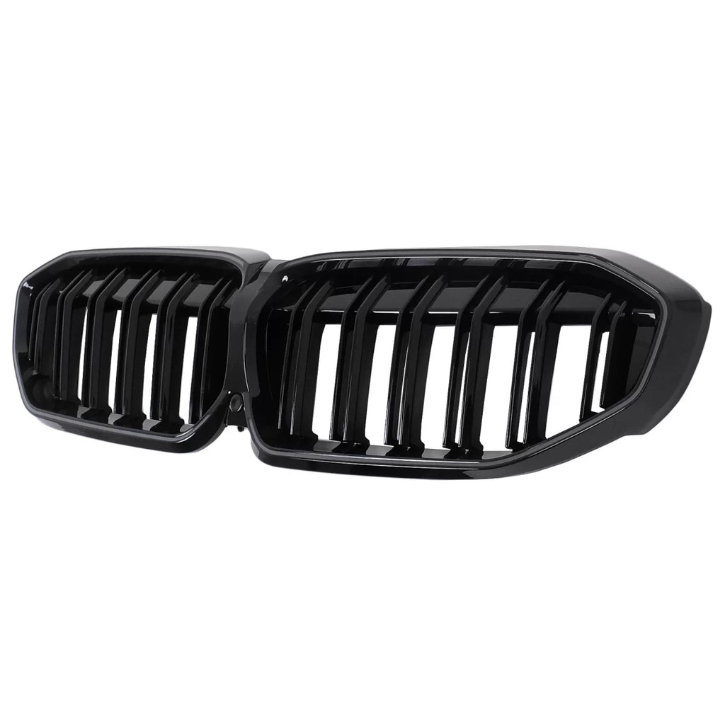 Griglie anteriori a doppio rene con LED per BMW Serie 3 G20 berlina G21 Touring (2019-2022) nere lucide