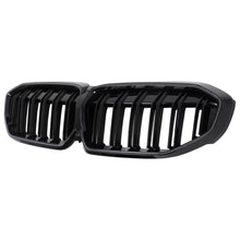 Griglie anteriori a doppio rene con LED per BMW Serie 3 G20 berlina G21 Touring (2019-2022) nere lucide