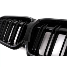 Griglie anteriori a doppio rene con LED per BMW Serie 3 G20 berlina G21 Touring (2019-2022) nere lucide