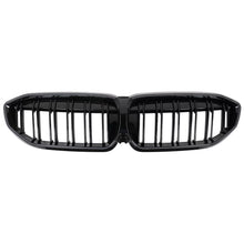 Griglie anteriori a doppio rene con LED per BMW Serie 3 G20 berlina G21 Touring (2019-2022) nere lucide