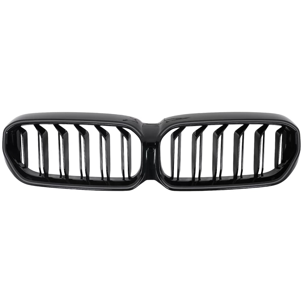 Griglie anteriori a doppio rene con LED per BMW Serie 5 G30 G31 LCI (07.2020-2023) Doppia lamella design nere lucide