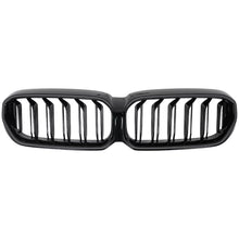 Carica l'immagine nel visualizzatore di Gallery, Griglie anteriori a doppio rene con LED per BMW Serie 5 G30 G31 LCI (07.2020-2023) Doppia lamella design nere lucide