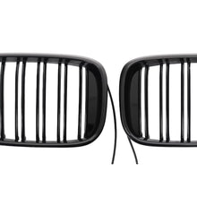 Carica l'immagine nel visualizzatore di Gallery, Griglie anteriori a doppio rene con LED per BMW X3 G01 (11.2017-2020) X4 G02 (02.2018-2020) Doppia lamella nere lucide