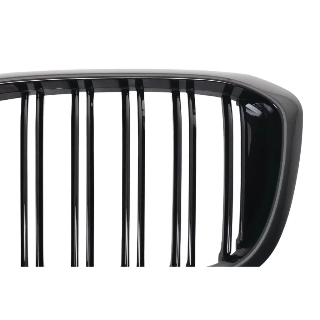 Griglie anteriori a doppio rene con LED per BMW X3 G01 (11.2017-2020) X4 G02 (02.2018-2020) Doppia lamella nere lucide