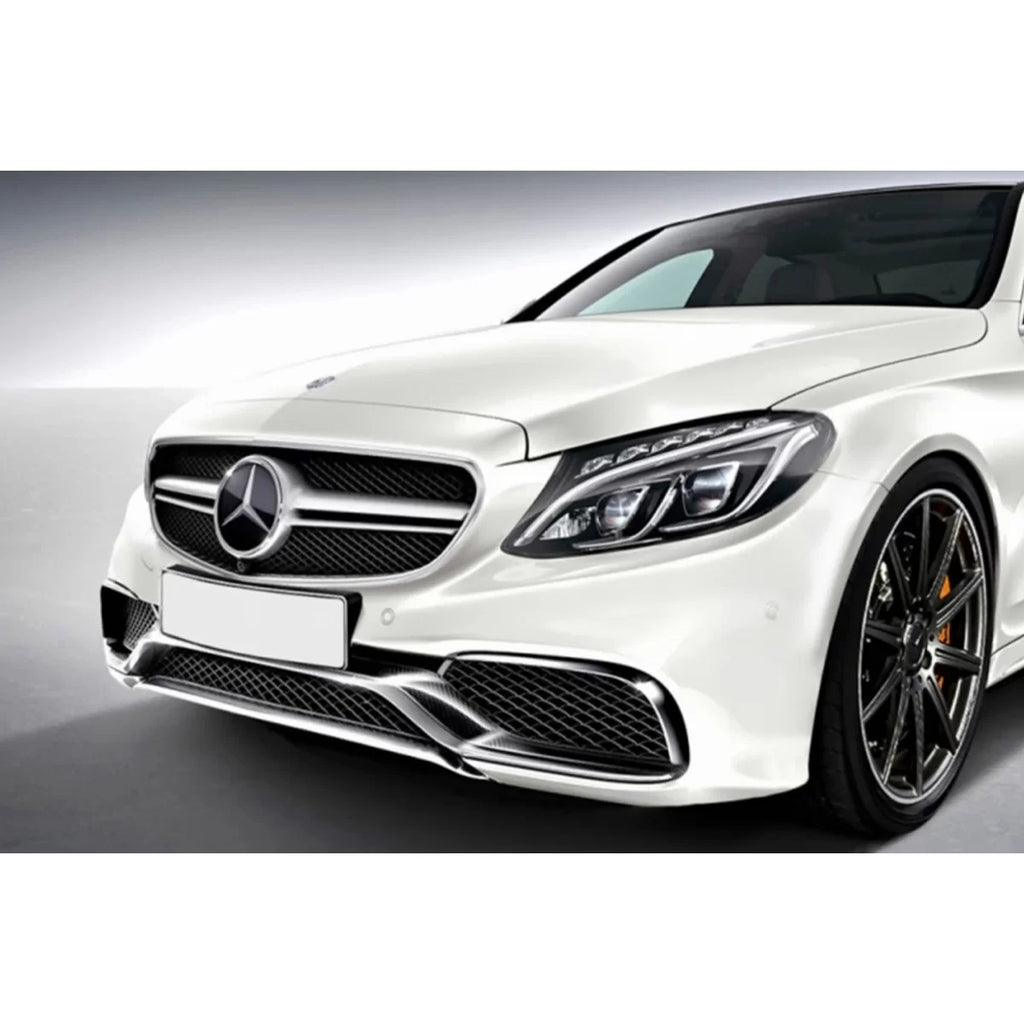 Cromato/nero griglia tipo C63 per Mercedes Classe C W205 berlina, S205 station wagon, C205 coupe 2014-2018