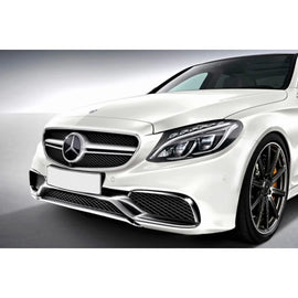 Cromato/nero griglia tipo C63 per Mercedes Classe C W205 berlina, S205 station wagon, C205 coupe 2014-2018