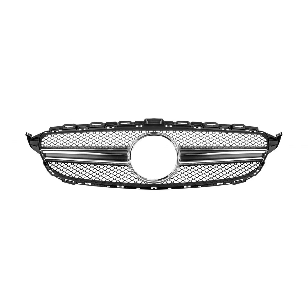 Cromato/nero griglia tipo C63 per Mercedes Classe C W205 berlina, S205 station wagon, C205 coupe 2014-2018