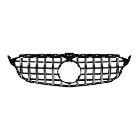 Cromato/nero GT-R stile griglia per Mercedes Classe C W205 berlina, S205 station wagon, C205 coupe 2014-2018