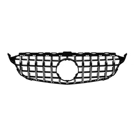 Cromato/nero GT-R stile griglia per Mercedes Classe C W205 berlina, S205 station wagon, C205 coupe 2014-2018