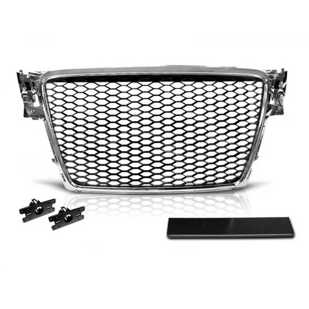 Cromato/nero griglia stile RS per Audi A4 B8 berlina, wagon 2008-2011
