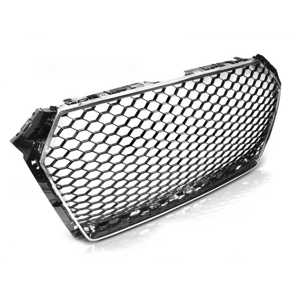 Cromato/nero griglia stile RS per Audi A4 B9 berlina, wagon 2015-2019 con Sensore di parcheggio aperture