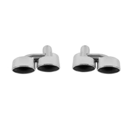Cromato Terminali di scarico kit 63 tipo H per Mercedes Classe C W204, S204 2008-2014