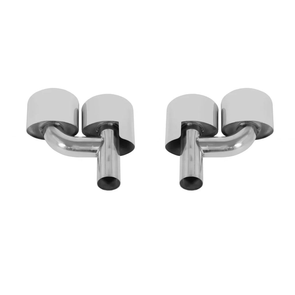 Cromato Terminali di scarico kit 63 tipo H per Mercedes Classe C W204, S204 2008-2014