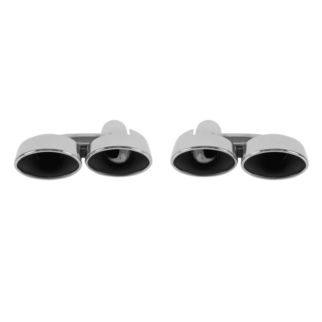 Cromato Terminali di scarico kit 63 tipo H per Mercedes Classe C W204, S204 2008-2014