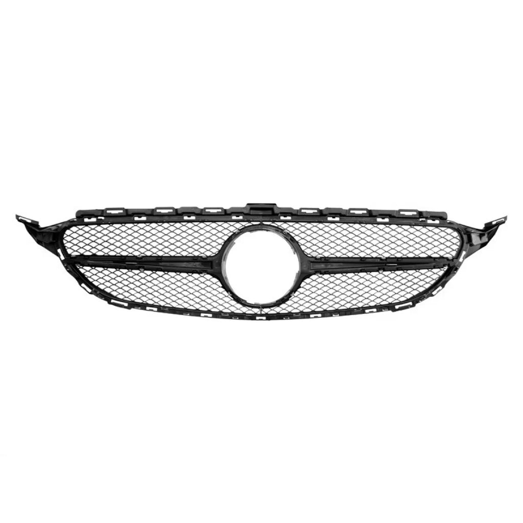 Cromato/grigio griglia tipo C63 per Mercedes Classe C W205 berlina, S205 wagon, C205 coupe 2014-2018 senza telecamera
