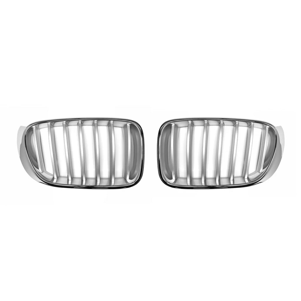 Cromato/grigio Griglie a doppio rene per BMW X3 F25 2014-2017, X4 F26 2014-2018