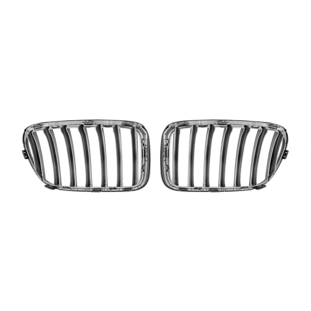 Cromato/grigio Griglie a doppio rene per BMW X3 Serie F25 2010-2014