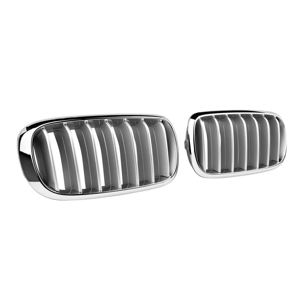 Cromato/grigio Griglie a doppio rene per BMW X5 F15 2013-2018, X6 F16 2014-2019