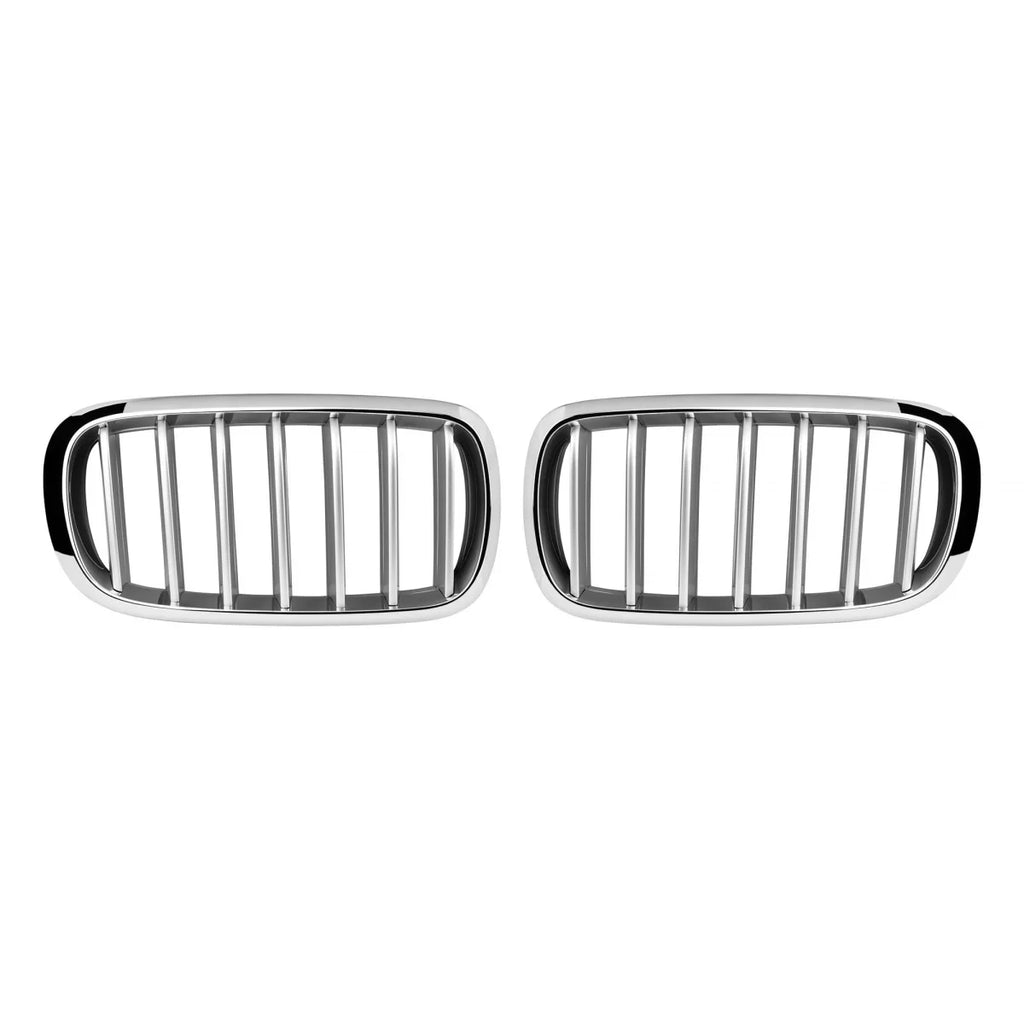 Cromato/grigio Griglie a doppio rene per BMW X5 F15 2013-2018, X6 F16 2014-2019