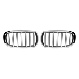 Cromato/grigio Griglie a doppio rene per BMW X5 F15 2013-2018, X6 F16 2014-2019