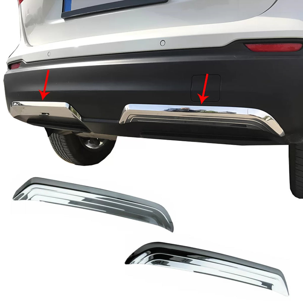 Cromato modanatura per Diffusore paraurti posteriore per Nissan Qashqai 2017-2021 acciaio 2 pezzi