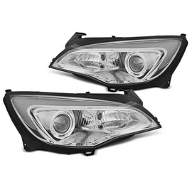 Cromato tuning Set fari anteriori con DRL luci per OPEL ASTRA J 2010-2015, sinistro e destro