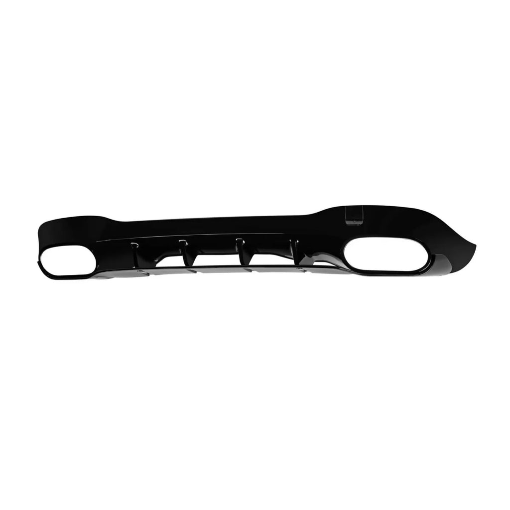 Diffusore stile CLA45 con nero terminali per posteriore A design paraurti on Mercedes CLA C118 dal 2019, Nero lucido