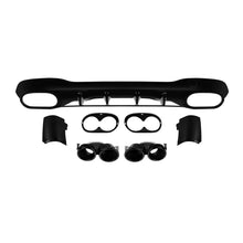 Diffusore stile CLA45 con nero terminali per posteriore A design paraurti on Mercedes CLA C118 dal 2019, Nero lucido