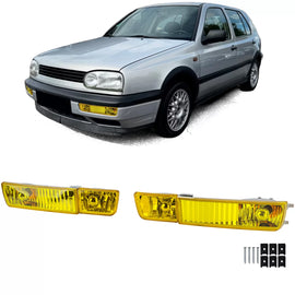 Trasparente vetro Fendinebbia set giallo con freccia per VW Golf 3 91-97
